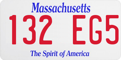 MA license plate 132EG5