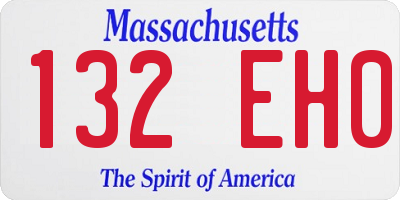 MA license plate 132EH0