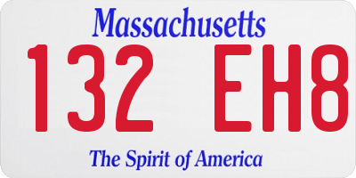 MA license plate 132EH8