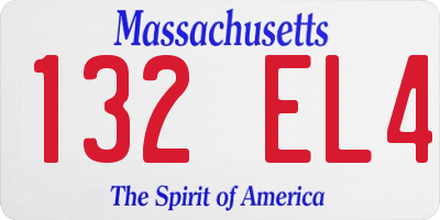 MA license plate 132EL4