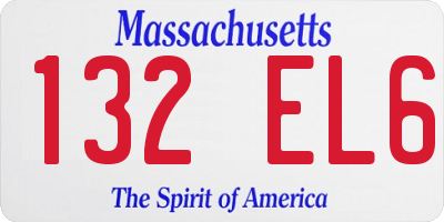 MA license plate 132EL6