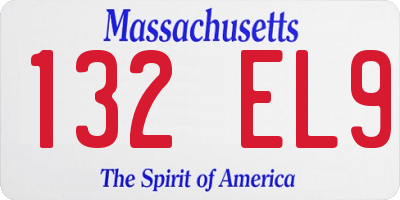 MA license plate 132EL9