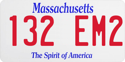 MA license plate 132EM2