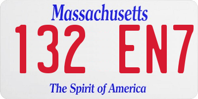MA license plate 132EN7