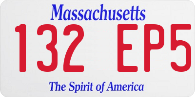 MA license plate 132EP5