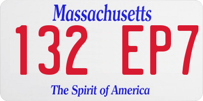 MA license plate 132EP7