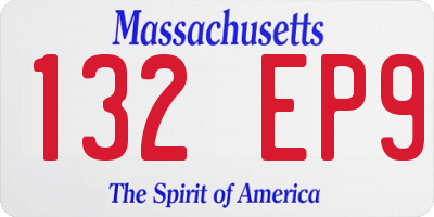MA license plate 132EP9