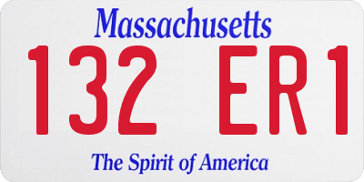 MA license plate 132ER1