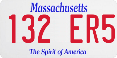 MA license plate 132ER5
