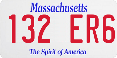 MA license plate 132ER6