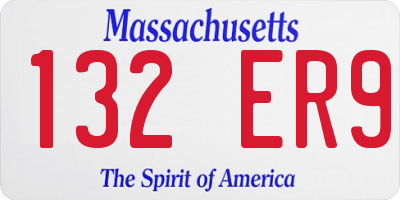 MA license plate 132ER9