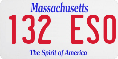 MA license plate 132ES0
