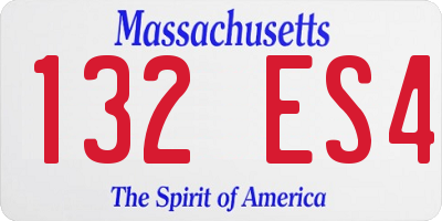 MA license plate 132ES4