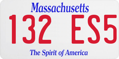 MA license plate 132ES5