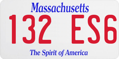 MA license plate 132ES6