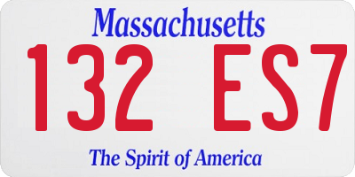 MA license plate 132ES7