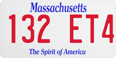 MA license plate 132ET4