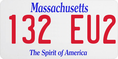 MA license plate 132EU2