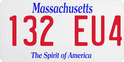 MA license plate 132EU4
