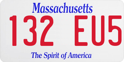 MA license plate 132EU5