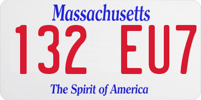 MA license plate 132EU7