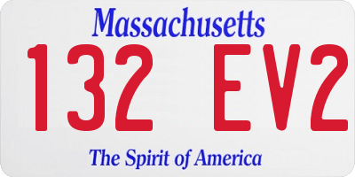 MA license plate 132EV2