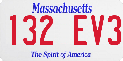MA license plate 132EV3