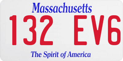MA license plate 132EV6
