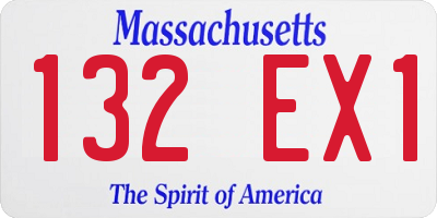 MA license plate 132EX1