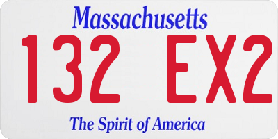 MA license plate 132EX2