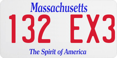 MA license plate 132EX3