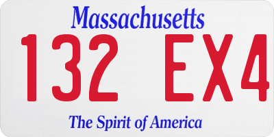 MA license plate 132EX4