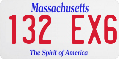 MA license plate 132EX6