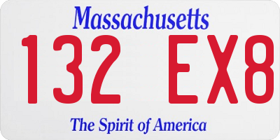 MA license plate 132EX8