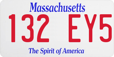 MA license plate 132EY5