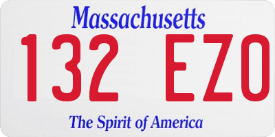 MA license plate 132EZ0