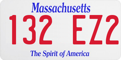 MA license plate 132EZ2