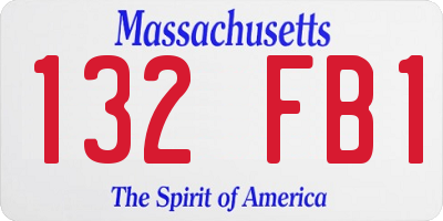 MA license plate 132FB1
