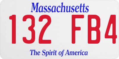 MA license plate 132FB4