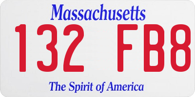 MA license plate 132FB8