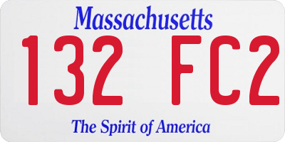 MA license plate 132FC2
