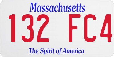 MA license plate 132FC4
