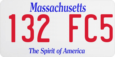 MA license plate 132FC5