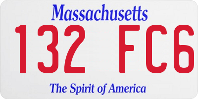 MA license plate 132FC6