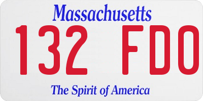 MA license plate 132FD0