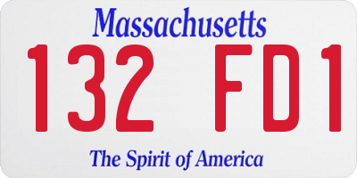MA license plate 132FD1