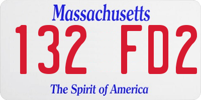 MA license plate 132FD2