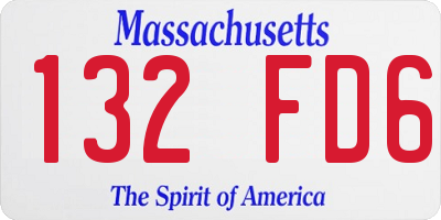 MA license plate 132FD6
