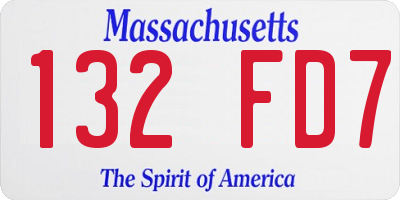 MA license plate 132FD7