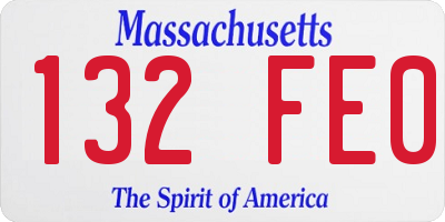 MA license plate 132FE0